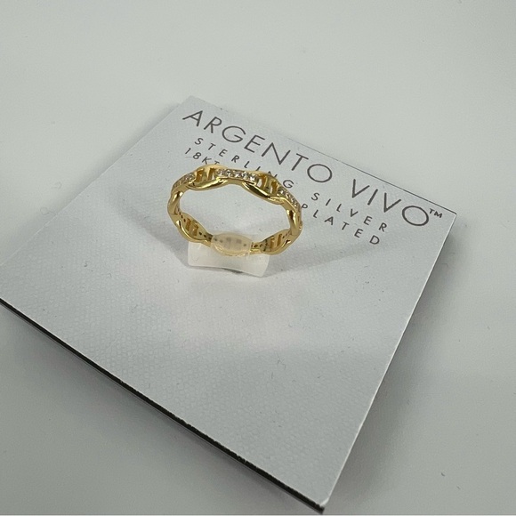 Argento Vivo CZ Chain Link Ring NWT - Picture 5 of 10